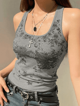 Tanktop mit Vintage-Blumen- und Stern-Print